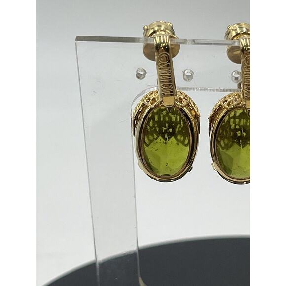 D&E Juliana Sarah Coventry Vintage Touch of Elegance Book Clip Earrings Green - Picture 13 of 16